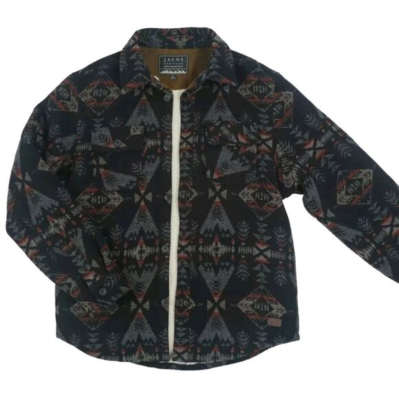 Jachs Other - JACHS Men's XL Aztec Patterned Wool Blend Heavyweight Shacket Sherpa Lined Multi